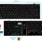TECLADO HP_450-G9 /455-G9 ESPAÑOL ILUMINADO -ENTER BOTA -INTERNO (04151) M-3